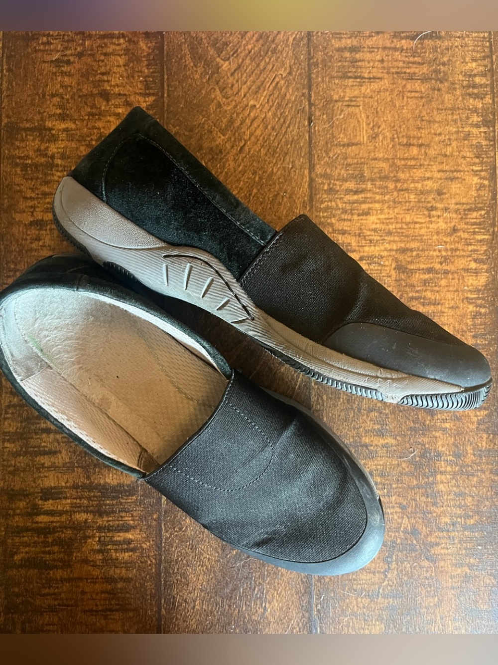 Dansko black canvas comfy shoes 38 USA 7.5 - 8 Harriet slip ons
